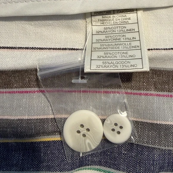 BB Dakota Striped Cotton Linen Long Sleeve Blazer with Buttons in Size Small - Picture 5 of 5